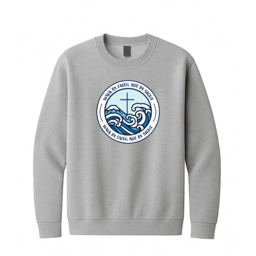 Crewneck Sweatshirt - Walk By Faith (Grey)