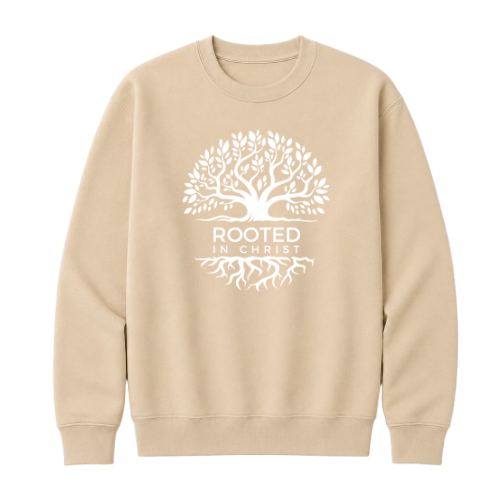 Crewneck Sweatshirt - Rooted in Christ (Sand)