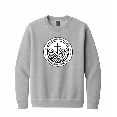 Crewneck Sweatshirt - Walk By Faith (Grey)