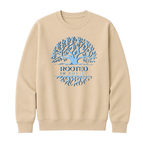 Crewneck Sweatshirt - Rooted in Christ (Sand)