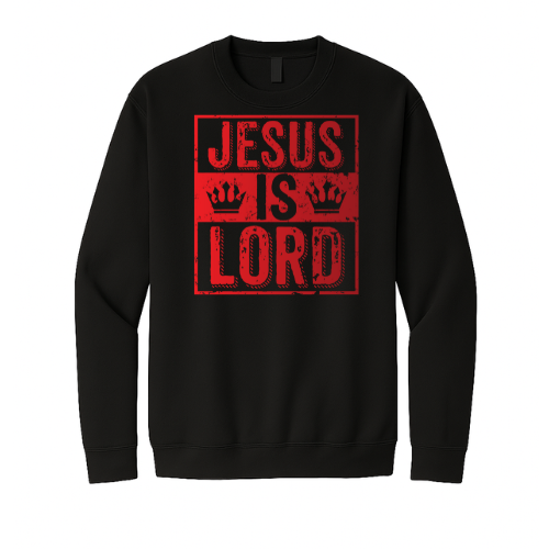 Crewneck Sweatshirt - Jesus is Lord (Black)