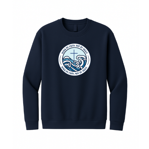 Crewneck Sweatshirt - Walk By Faith (Navy)