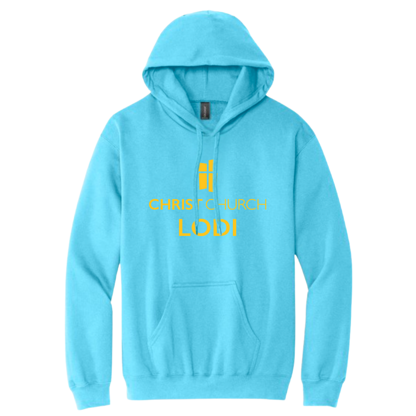 Hooded Sweatshirt - Christ Church Logo Lodi (Sky blue)