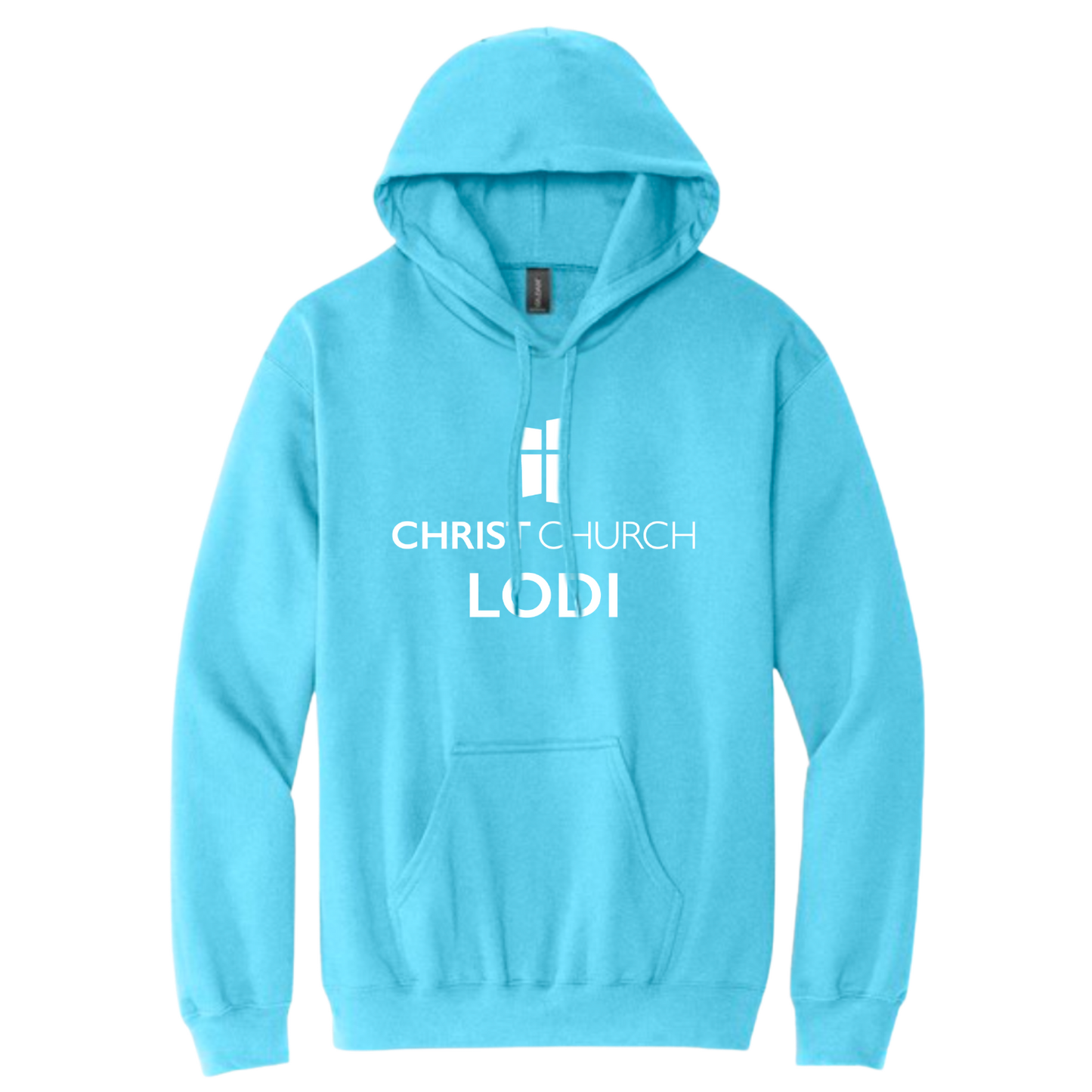 Hooded Sweatshirt - Christ Church Logo Lodi (Sky blue)