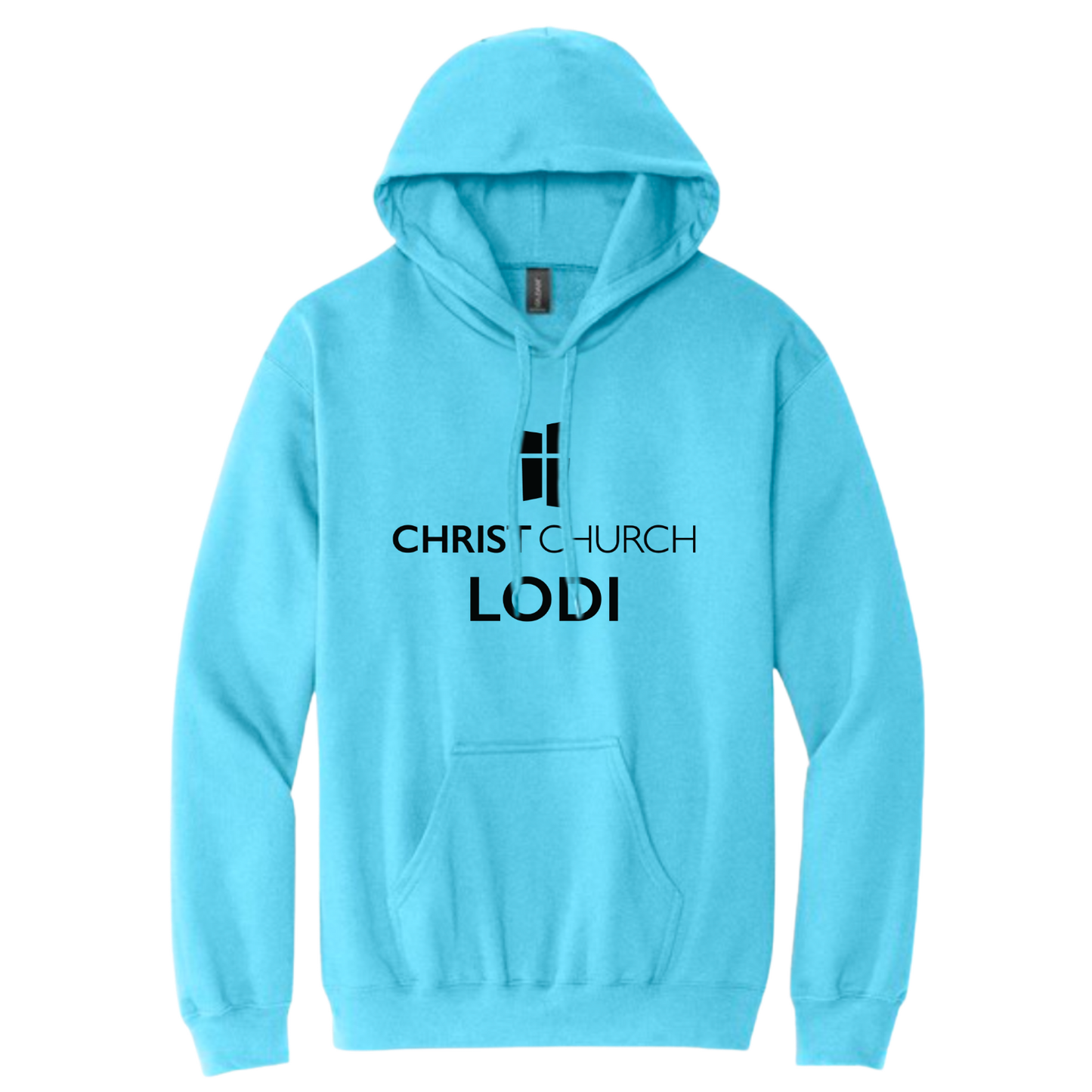 Hooded Sweatshirt - Christ Church Logo Lodi (Sky blue)