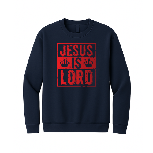 Crewneck Sweatshirt - Jesus is Lord (Navy)
