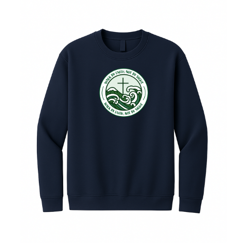 Crewneck Sweatshirt - Walk By Faith (Navy)