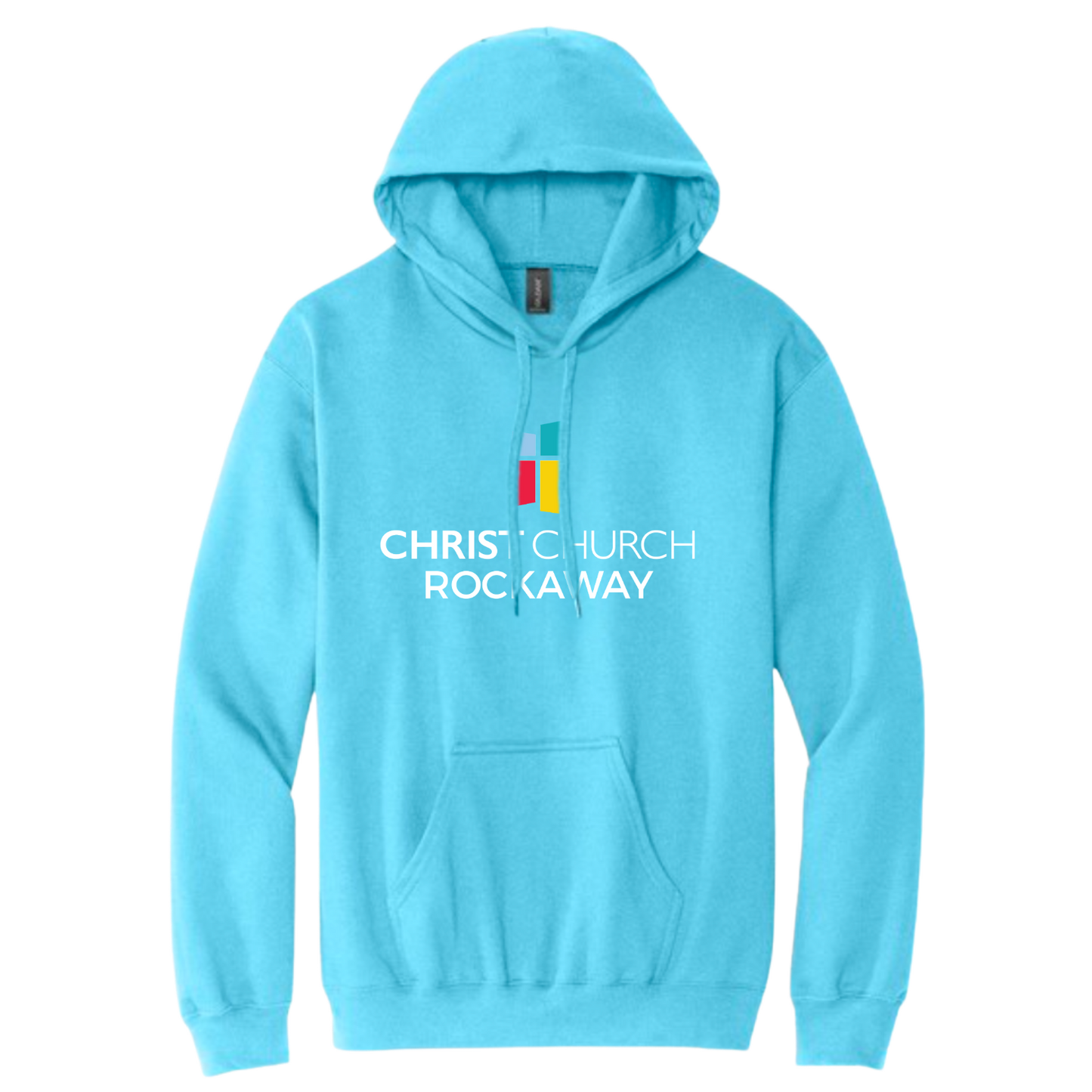 Hooded Sweatshirt - Christ Church Logo Rockaway (Sky blue)
