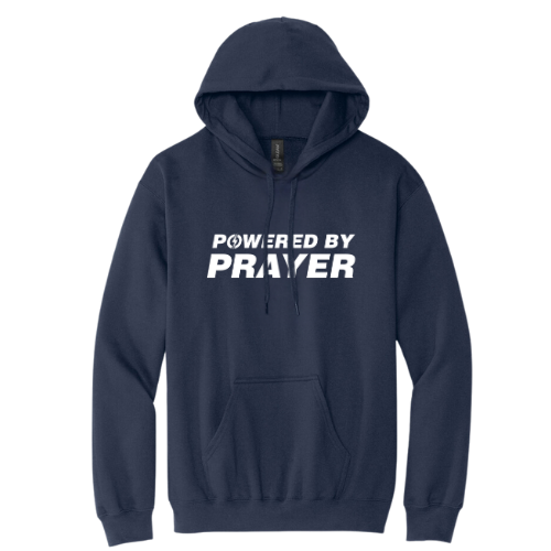 Hooded Sweatshirt - Powered By Prayer (Navy)