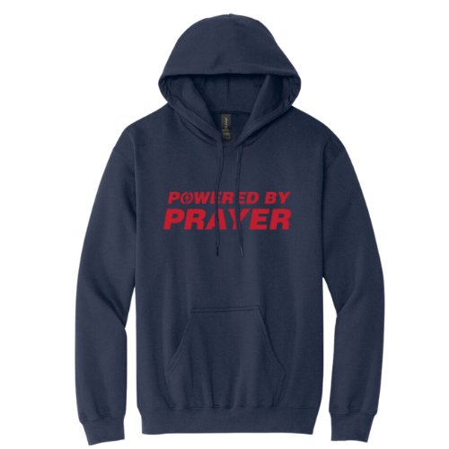 Hooded Sweatshirt - Powered By Prayer (Navy)