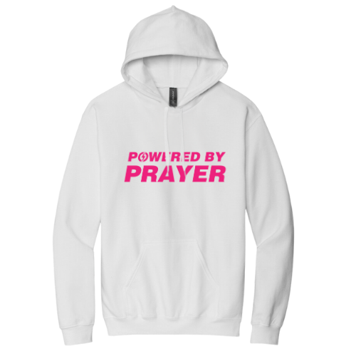 Hooded Sweatshirt - Powered By Prayer (White)