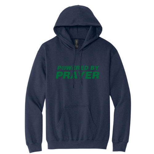 Hooded Sweatshirt - Powered By Prayer (Navy)