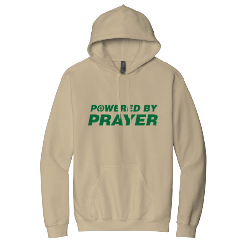 Hooded Sweatshirt - Powered By Prayer (Sand)
