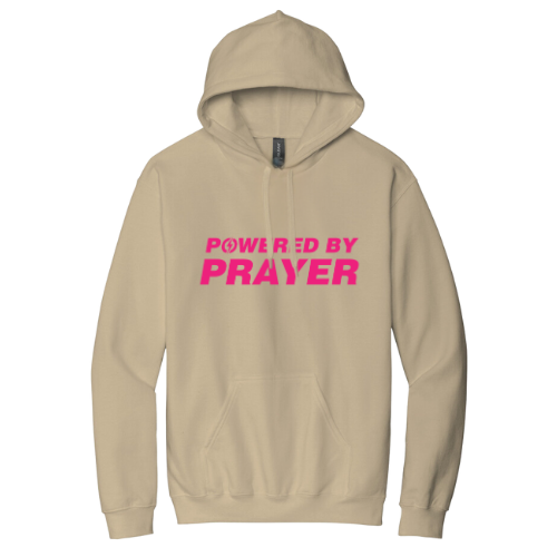 Hooded Sweatshirt - Powered By Prayer (Sand)