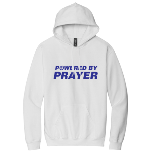 Hooded Sweatshirt - Powered By Prayer (White)