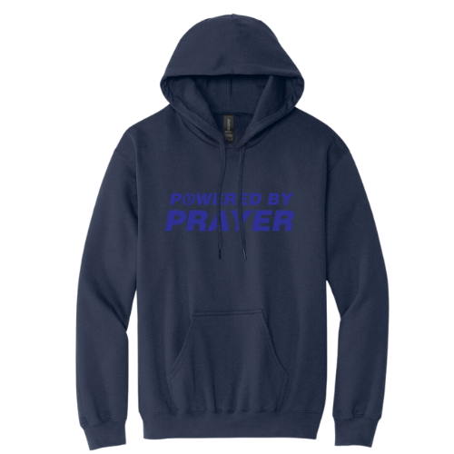 Hooded Sweatshirt - Powered By Prayer (Navy)